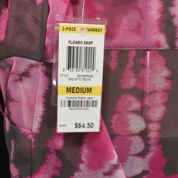 INC International Concepts Womens Tie Dye Mesh Shirt & Cami M Medium Pink NEW - Picture 9 of 11
